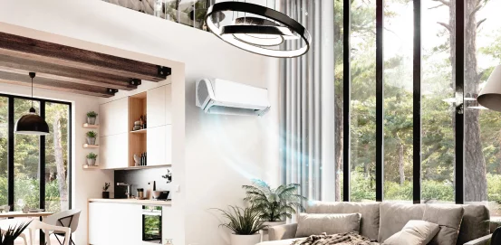 Настенный кондиционер серии Nocria X General Fujitsu с двумя дополнительными боковыми вентиляторами