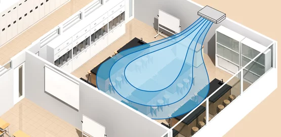 Универсальные блоки мультисплит-системы Дженерал серии Flexible LVT распределяют воздух в 4-х направлениях